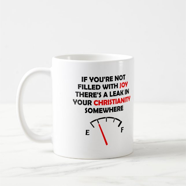 Caneca De Café Citações Cristãs Cheias de Alegria (Esquerda)