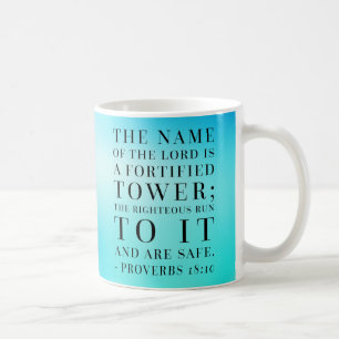 Caneca De Café Citações da bíblia do 18:10 dos provérbio
