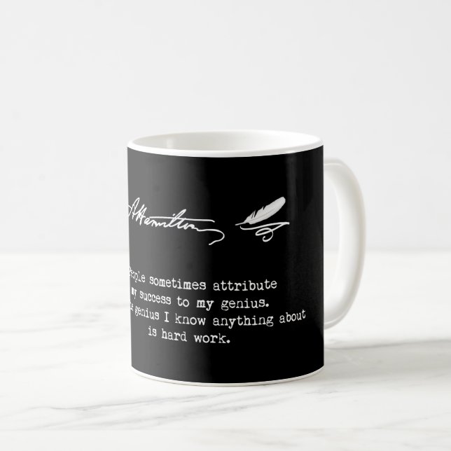 Caneca De Café Citações de Alexander Hamilton. Sucesso, gênio (Frente Esquerda)