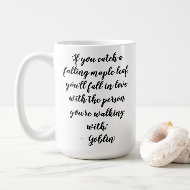 Caneca De Café Citações de Amor de Kdrama Goblin (Com Donut)