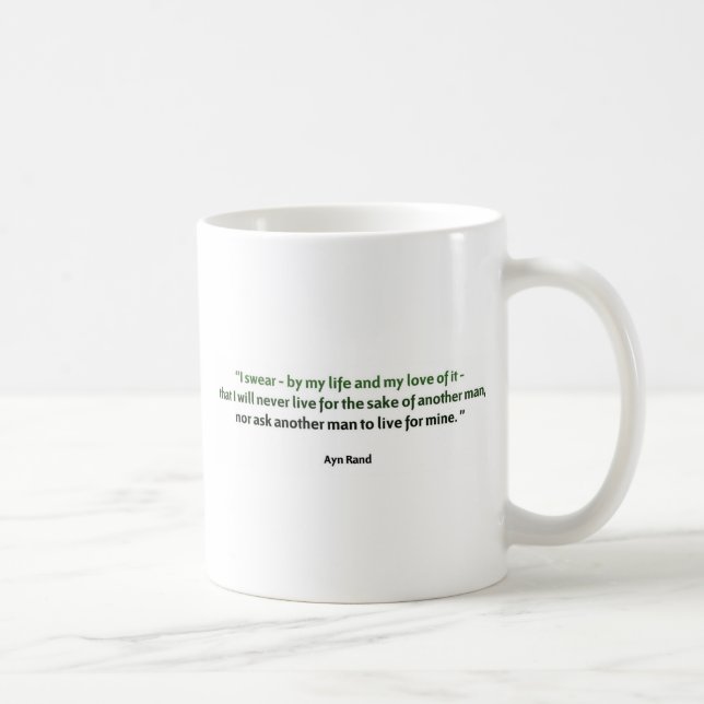 Caneca De Café Citações de Ayn Rand (Direita)