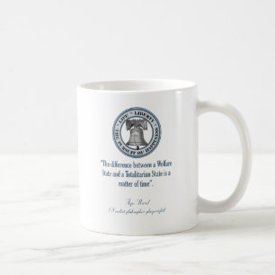 Caneca De Café Citações de Ayn Rand (totalitarismo)