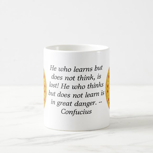 Caneca De Café Citações de Confucius - sabedoria wearable (Centro)