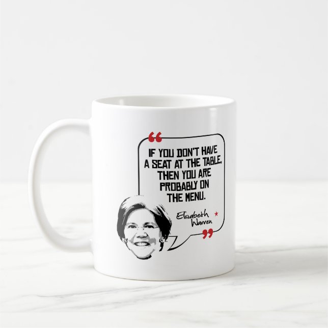 Caneca De Café Citações de Elizabeth Warren - Seat na mesa - (Esquerda)