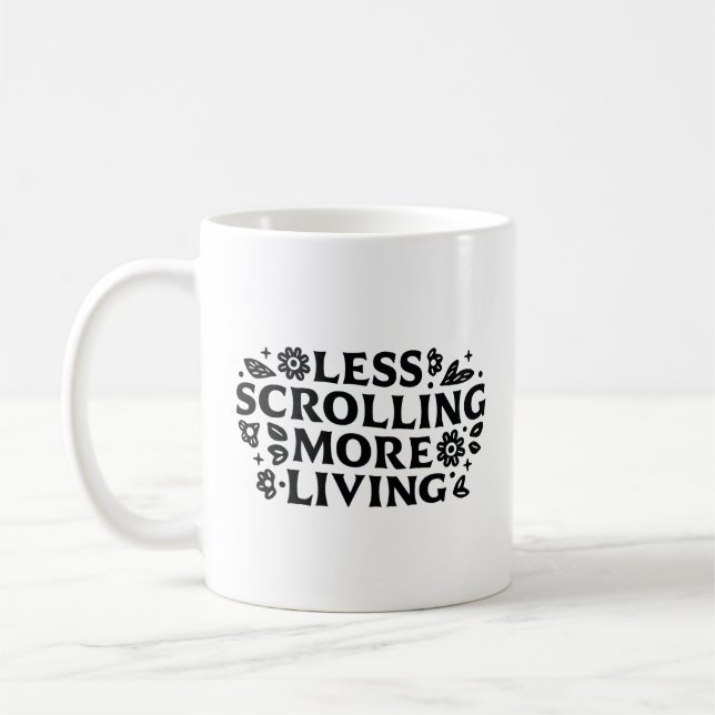 Caneca De Café Citações de mindfulness para ansiedade parar de ro (Esquerda)