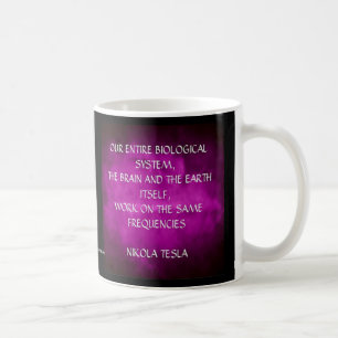 Caneca De Café Citações de Nikola Tesla - as mesmas freqüênci