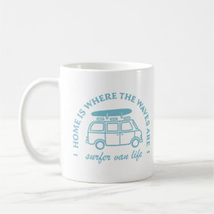 Caneca De Café Citações de surfe do surfer camper van life road t