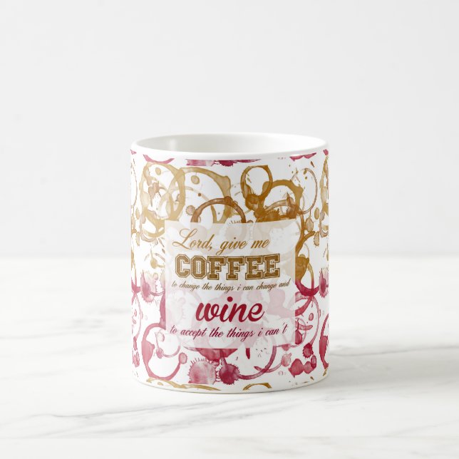 Caneca De Café Citações do divertimento do vinho do café (Centro)