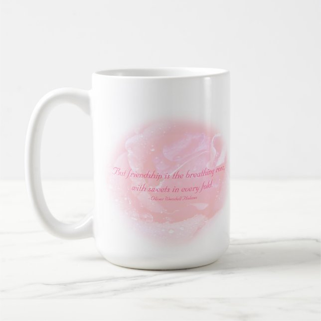 Caneca De Café Citações do rosa da amizade (Esquerda)