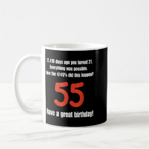 Caneca De Café Citações engraçadas de 55º aniversário Celebração