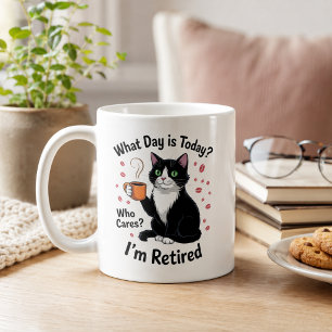 Caneca De Café Citações engraçadas de aposentadoria de gato Dia d
