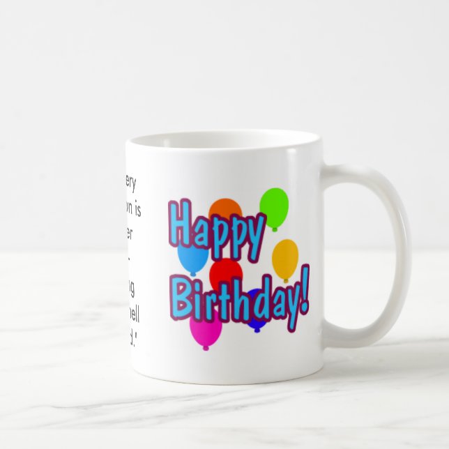 Caneca De Café Citações engraçadas do aniversário (Direita)