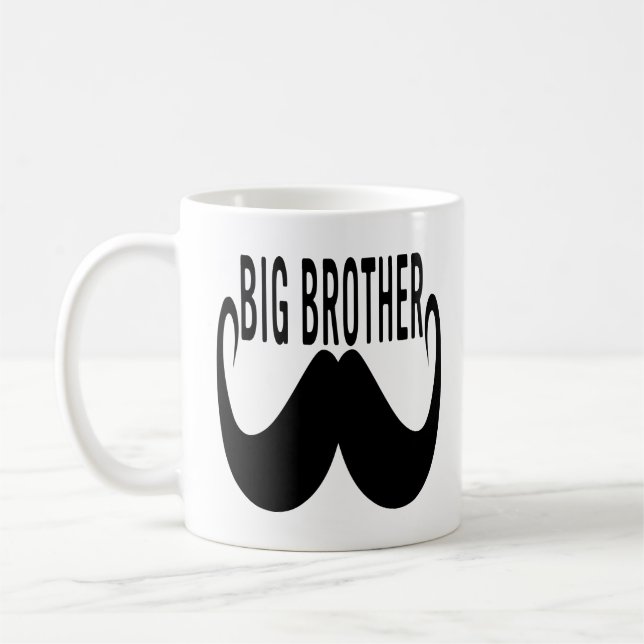 Caneca De Café Citações engraçadas do bigode do big brother do (Esquerda)