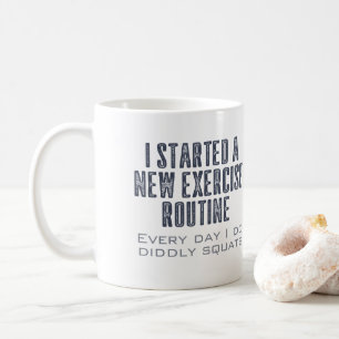 Caneca De Café Citações engraçadas rotineiras do exercício