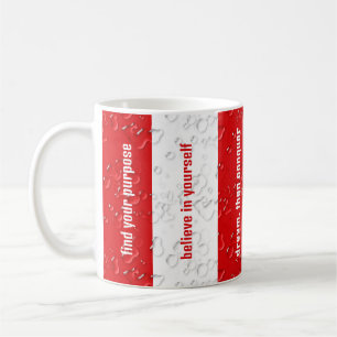 Caneca De Café Citações Inspiracionais Personalizadas Vermelhas,