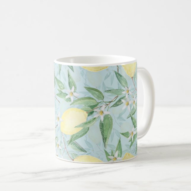 Caneca De Café Citrinos amarelo-limão frescos (Frente Esquerda)