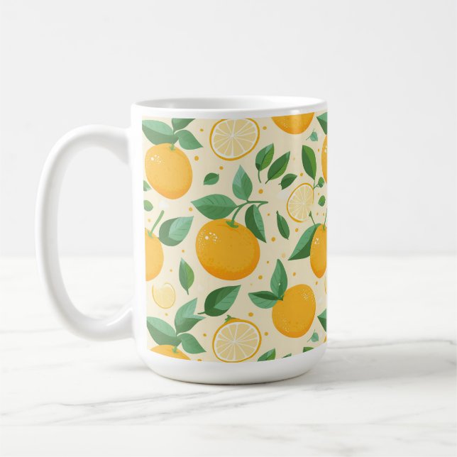 Caneca De Café Citrus limon yellow tropical fruta (Esquerda)