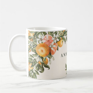 Caneca De Café Citrus orange botânica moderna rústica personaliza
