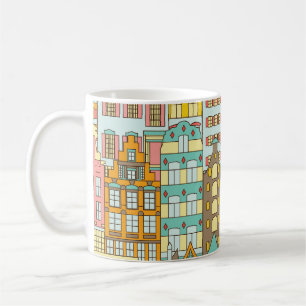 Caneca De Café City Panorama Sketch: Casas Sem Olho.