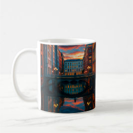 Caneca De Café City Sunset Reflection Glow
