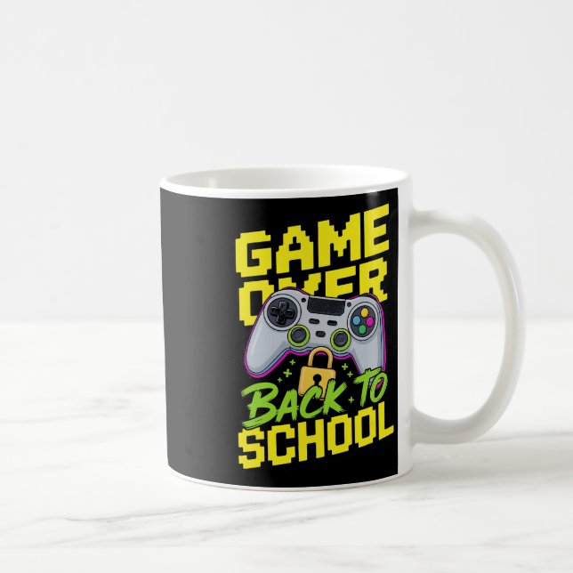 Caneca De Café Ck To School Gamer Controller Funny Pun Graphic Hu (Direita)