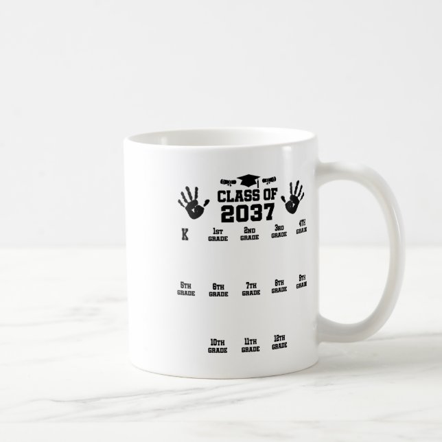 Caneca De Café Cl de 2037 Cresça Comigo Impressão da Mão Pré-k 12 (Direita)