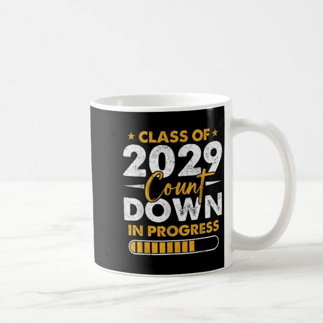 Caneca De Café Cl Of 2029 Count Down In Progress Graduation 8th G (Direita)