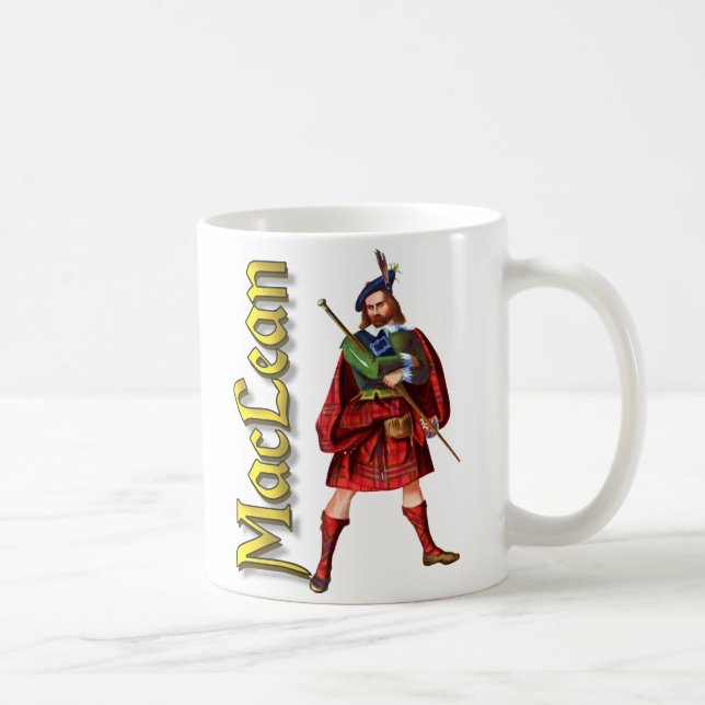 Caneca De Café Clã MacLean Scotland velho (Direita)
