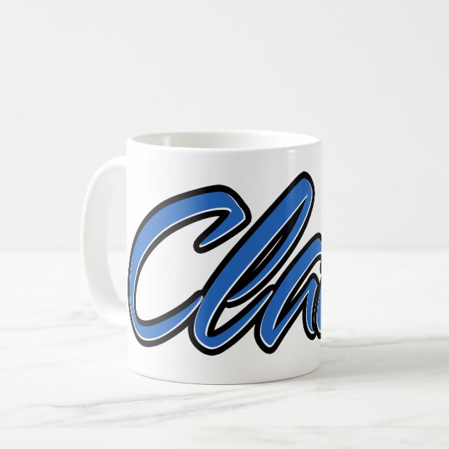 Caneca De Café Claas Vorname Name blue Tasse Kaffeetasse (Frente Esquerda)