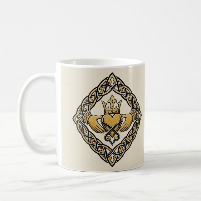 Caneca De Café Claddagh em Blackwork (Esquerda)