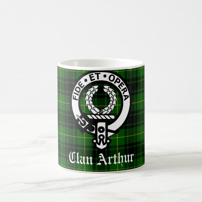 Caneca De Café Clan Arthur Crest Crachá & Tartan (Centro)