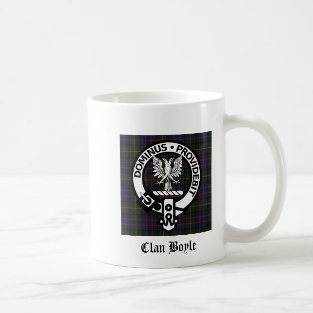 Caneca De Café Clan Boyle Crest & Tartan (Direita)