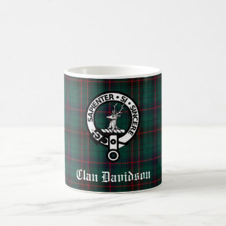 Caneca De Café Clan Davidson Crest Crachá e Tartan personalizável