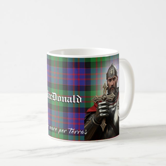 Caneca De Café Clan Donald MacDonald Tartan Motto (Frente Esquerda)
