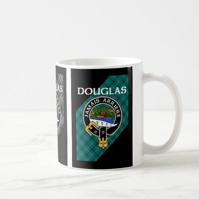 Caneca De Café Clan Douglas Three Tartan Mug (Direita)
