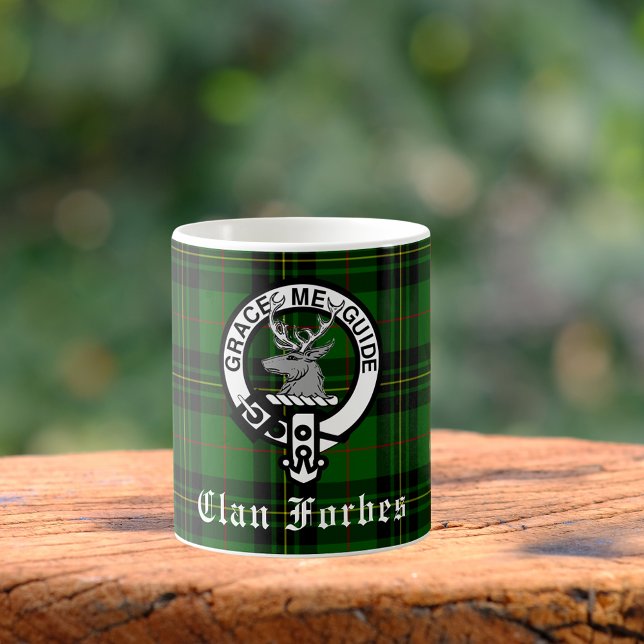 Caneca De Café Clan Forbes Tartan e Crachá Crest (Criador carregado)