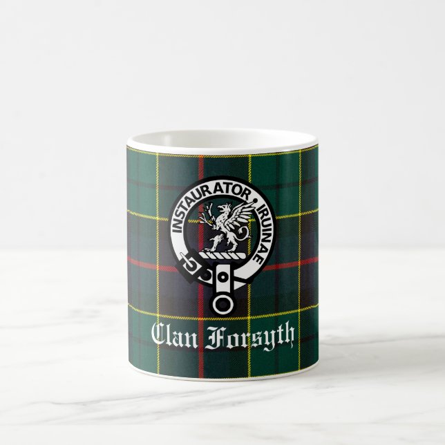 Caneca De Café Clan Forsyth Crest Crachá e Tartan (Centro)