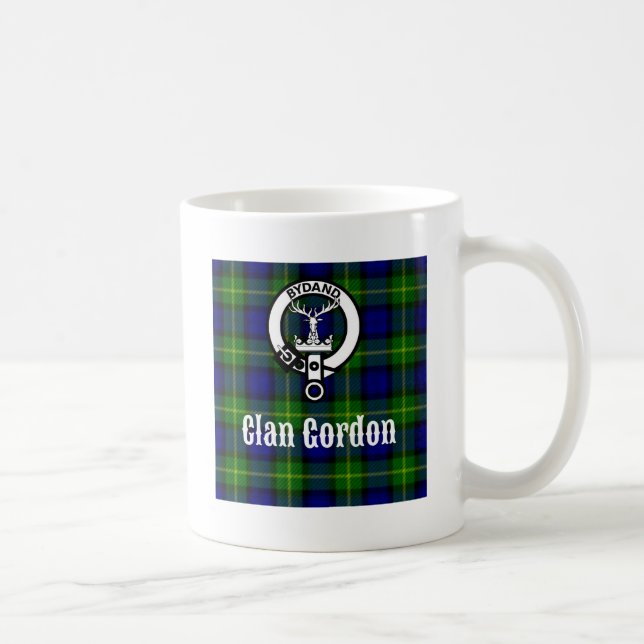 Caneca De Café Clan Gordon Tartan Crest (Direita)