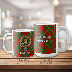 Caneca De Café Clan Gregor Crest sobre Tartan