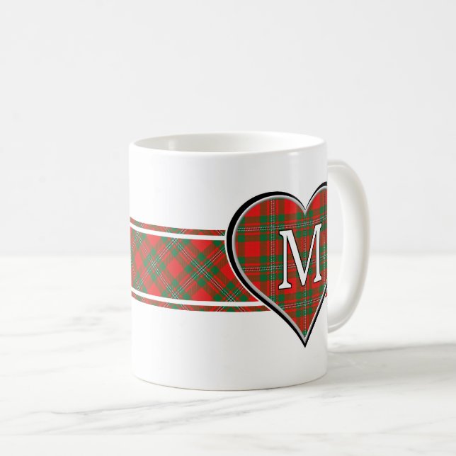 Caneca De Café Clan Gregor MacGregor Tartan Heart (Frente Esquerda)