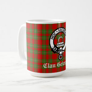 Caneca De Café Clan Grierson Crest Crachá e Tartan