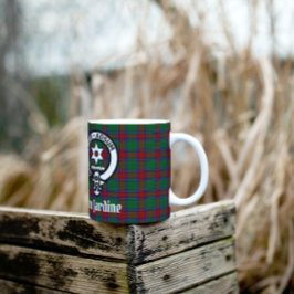 Caneca De Café Clan Jardine Crest Crachá E Tartan