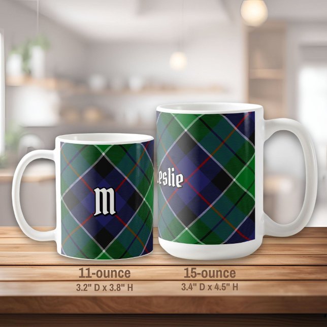 Caneca De Café Clan Leslie caçando Tartan (Criador carregado)