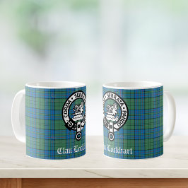 Caneca De Café Clan Lockhart Crest Crachá & Tartan