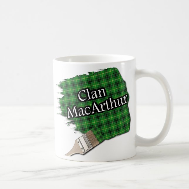 Caneca De Café Clan MacArthur Tartan Paint Brush Cup (Direita)