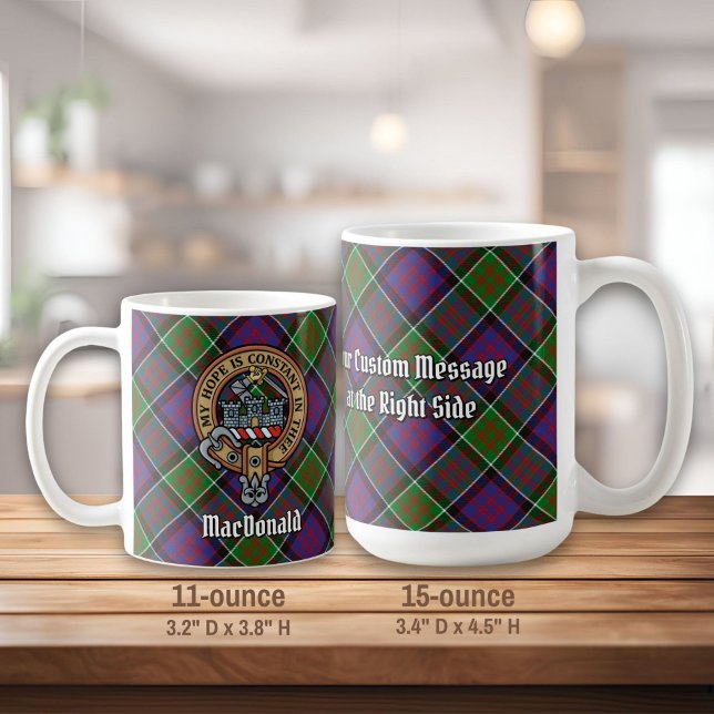 Caneca De Café Clan MacDonald do Clanranald Crest sobre Tartan (Criador carregado)
