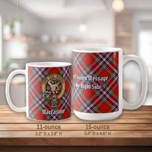 Caneca De Café Clan MacFarlane Crest sobre Red Tartan