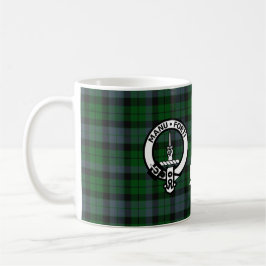 Caneca De Café Clan Mackay Crest Crachá e Tartan personalizável