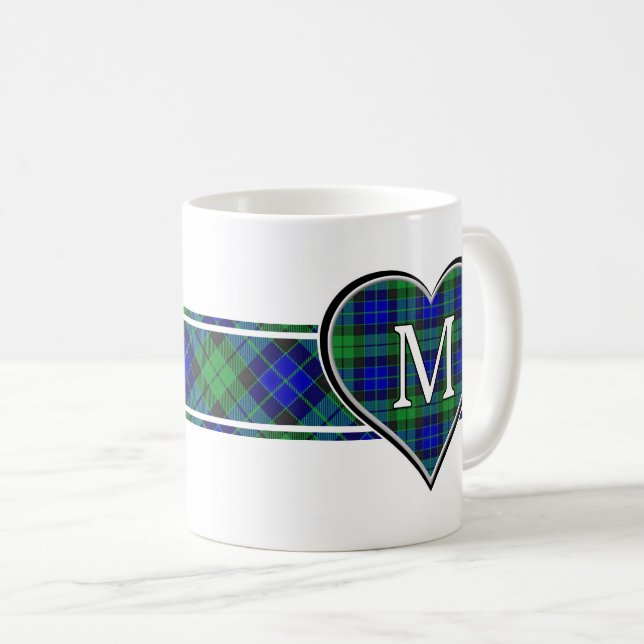 Caneca De Café Clan MacKay Tartan Heart (Frente Esquerda)