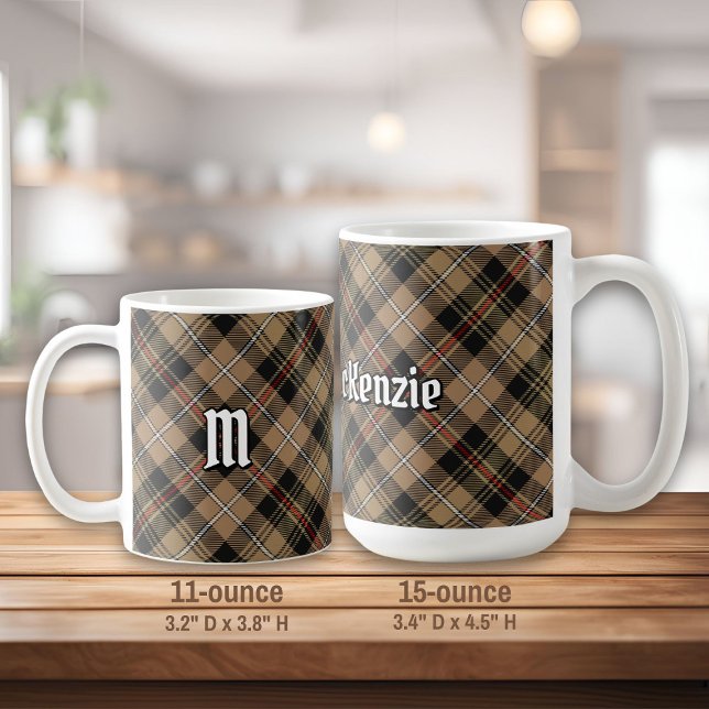 Caneca De Café Clan MacKenzie caçando Brown Tartan (Criador carregado)